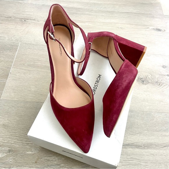 Nordstrom Shoes - Nordstrom paola burgundy suede pointed heels